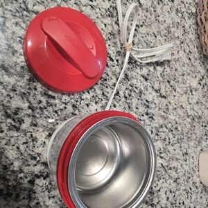 Mini Crockpot Red Electric Food Warmer - Stainless Interior